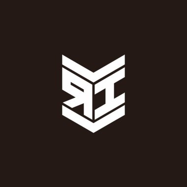 Siyah arkaplanda izole edilmiş amblem biçimli logo alfabesi monogramı