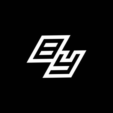 Siyah arkaplanda izole edilmiş negatif uzay tasarım şablonuna sahip logo monogramıyla