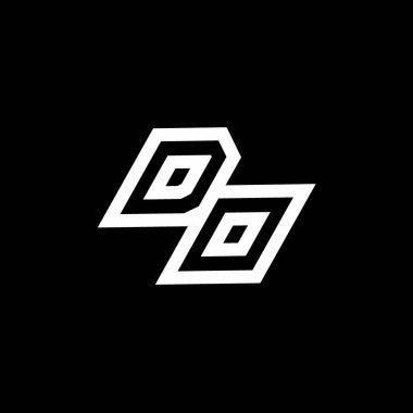 Siyah arkaplanda izole edilmiş negatif uzay tasarım şablonuna kadar olan Do logo monogramı