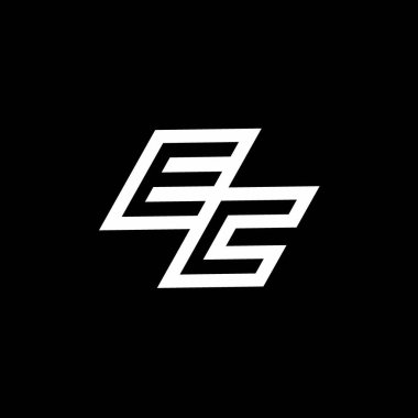 Siyah arkaplanda izole edilmiş, stil negatif uzay tasarım şablonuna kadar olan AK logo monogramı