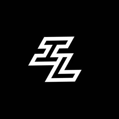 Siyah arkaplanda izole edilmiş stil negatif uzay tasarım şablonuna sahip IL logo monogramı