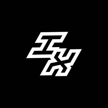 Siyah arkaplanda izole edilmiş negatif uzay tasarım şablonuna kadar olan IX logo monogramı