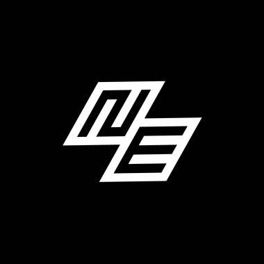 Siyah arkaplan üzerinde izole edilmiş NE logo tasarım şablonu