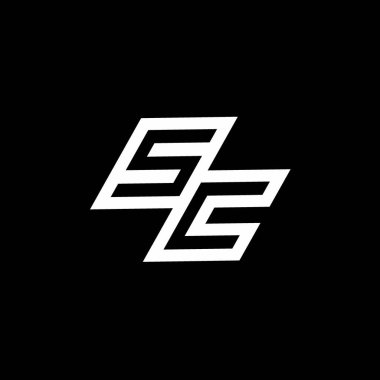 Siyah arkaplanda izole edilmiş, aşağı stil negatif uzay tasarım şablonuna sahip SC logo monogramı