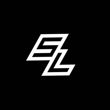 Siyah arkaplan üzerinde izole edilmiş SL logo monogramı ile aşağı stil negatif uzay tasarım şablonu
