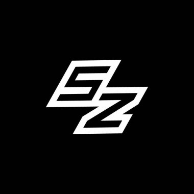 Siyah arkaplan üzerinde izole edilmiş SZ logo monogramı aşağı stil negatif uzay tasarım şablonu