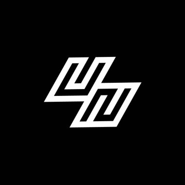 Siyah arkaplanda izole edilmiş BM logo tasarım şablonu