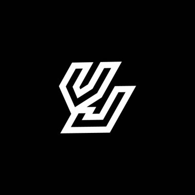 Siyah arkaplanda izole edilmiş VJ logo monogramı