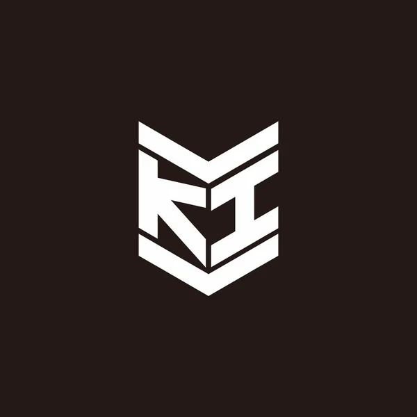 Logo Alfabetu Monogram Emblematem Stylu Izolowane Czarnym Tle — Wektor stockowy