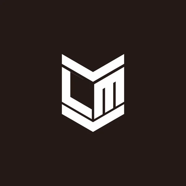 Logo Alfabet Monogram Met Embleem Stijl Geïsoleerd Zwarte Achtergrond — Stockvector