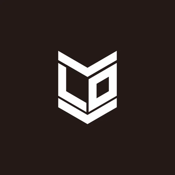 Monogramme Alphabet Logo Avec Emblème Isolé Sur Fond Noir — Image vectorielle