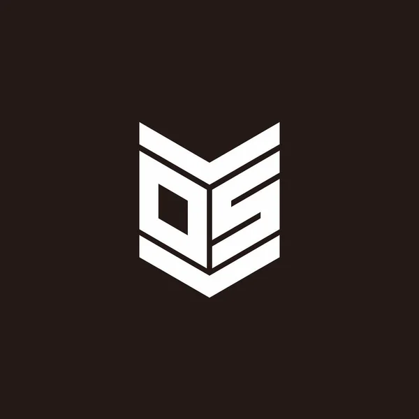 Siyah Arkaplanda Izole Edilmiş Amblem Biçimli Logo Alfabesi Monogramı — Stok Vektör