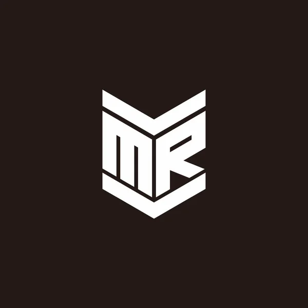 Logo Alfabet Monogram Met Embleem Stijl Geïsoleerd Zwarte Achtergrond — Stockvector