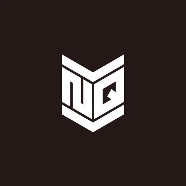Monogramme Alphabet Logo Avec Emblème Isolé Sur Fond Noir — Image vectorielle