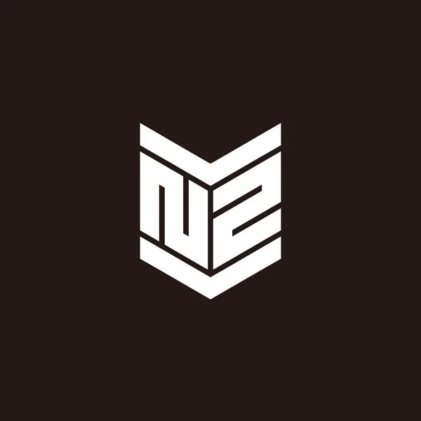 Siyah Arkaplanda Izole Edilmiş Amblem Biçimli Logo Alfabesi Monogramı — Stok Vektör