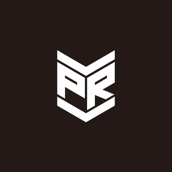 Logo Alfabeto Monograma Con Estilo Emblema Aislado Sobre Fondo Negro — Archivo Imágenes Vectoriales