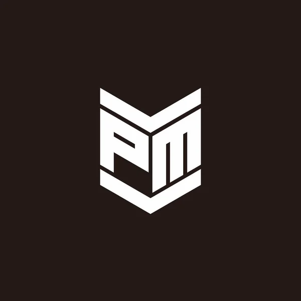 Logo Alfabeto Monograma Con Estilo Emblema Aislado Sobre Fondo Negro — Archivo Imágenes Vectoriales