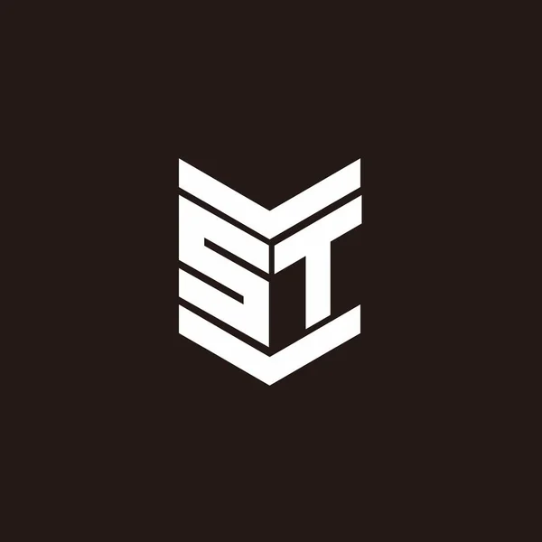 Logo Monograma Alfabeto Com Estilo Emblema Isolado Fundo Preto —  Vetores de Stock