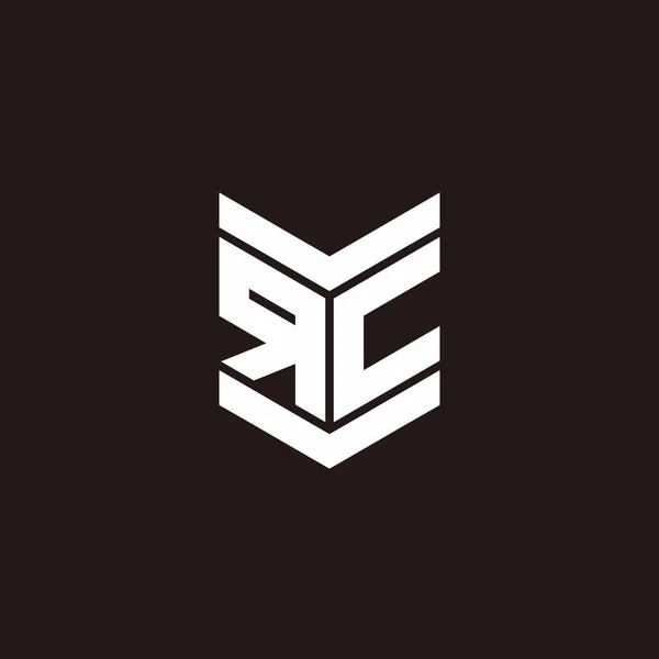 Logo Abeceda Monogram Emblémem Styl Izolovaný Černém Pozadí — Stockový vektor