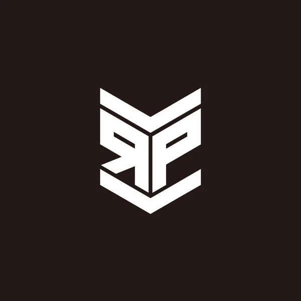 Logo Abeceda Monogram Emblémem Styl Izolovaný Černém Pozadí — Stockový vektor