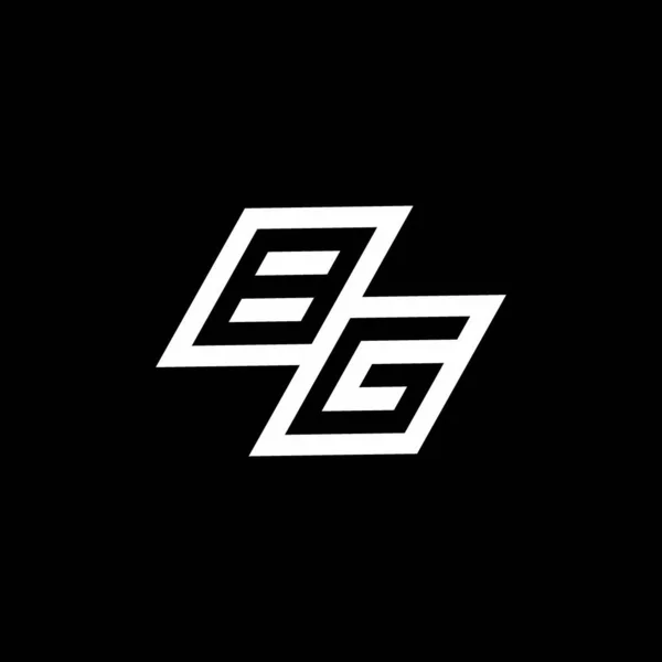 Monogram Logo Dół Styl Negatywny Wzór Przestrzeni Odizolowany Czarnym Tle — Wektor stockowy