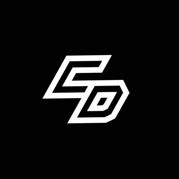Монограмма Логотипа Компакт Диска Негативным Дизайном Черном Фоне — стоковый вектор