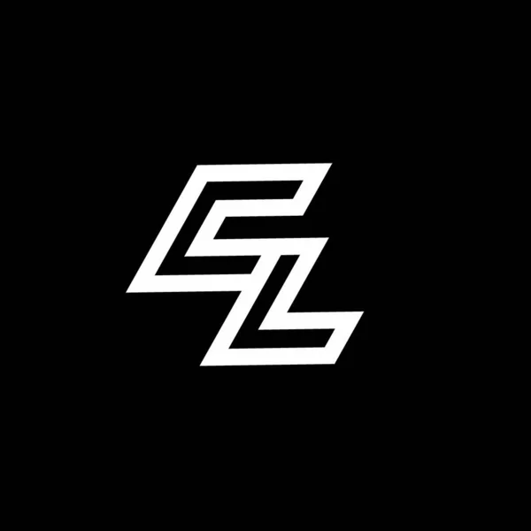 Siyah Arkaplan Üzerinde Izole Edilmiş Logo Monogramı Ile Aşağı Stil — Stok Vektör