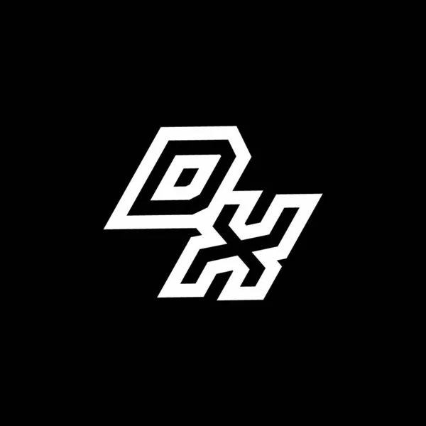 Logo Monogram Dolů Styl Negativní Prostor Design Šablony Izolované Černém — Stockový vektor
