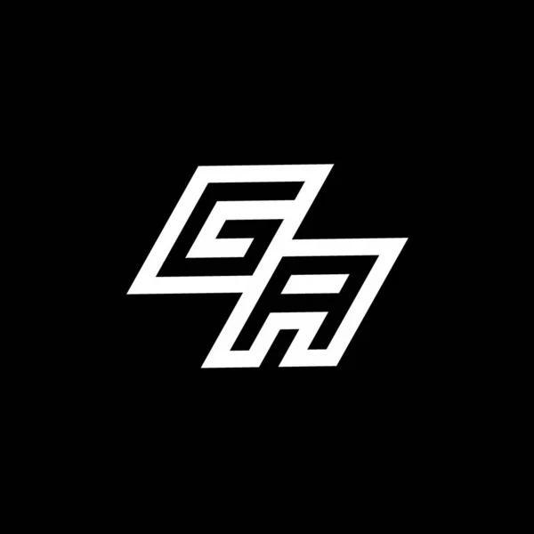 Монограмма Логотипа Негативным Дизайном Стиле Вниз Искушает Изолировать Черном Фоне — стоковый вектор