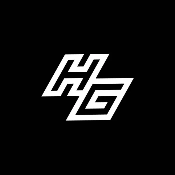 Siyah Arkaplan Üzerinde Izole Edilmiş Logo Monogramı Aşağı Stil Negatif — Stok Vektör