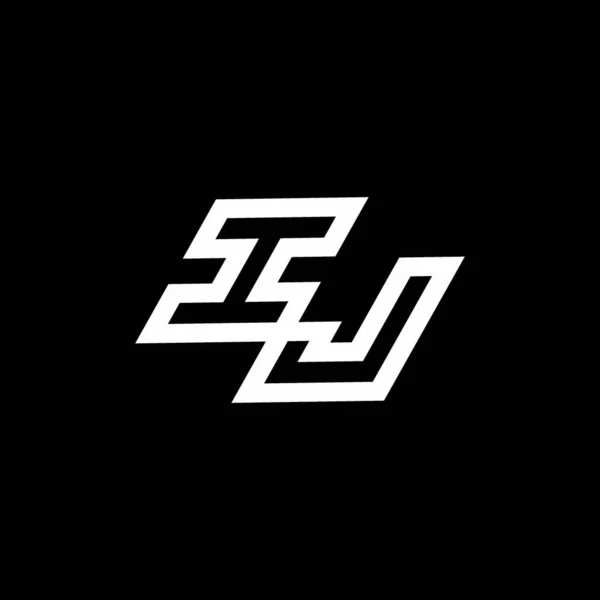Монограмма Логотипа Негативным Пространственным Дизайном Стиле Вниз Изолированным Черном Фоне — стоковый вектор