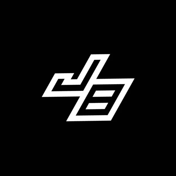 Monograma Del Logotipo Con Plantilla Diseño Espacio Negativo Estilo Descendente — Vector de stock