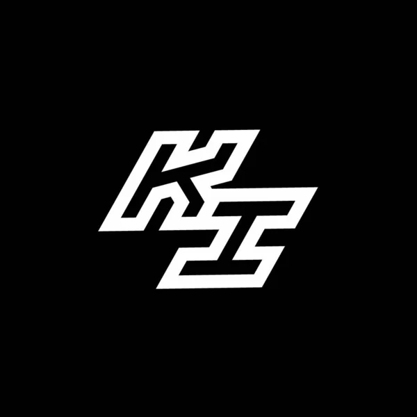 Монограмма Логотипа Негативным Шаблоном Дизайна Стиле Вниз Изолированным Черном Фоне — стоковый вектор