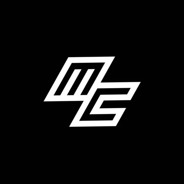 Monograma Logotipo Com Modelo Design Espaço Negativo Até Para Baixo — Vetor de Stock
