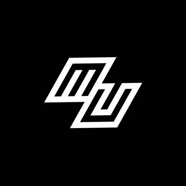 Monogram Logo Dół Styl Negatywny Wzór Projektu Przestrzeni Odizolowany Czarnym — Wektor stockowy
