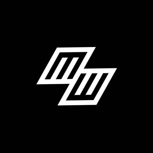 Monogram Logo Dół Styl Negatywny Projekt Przestrzeni Szablon Izolowany Czarnym — Wektor stockowy