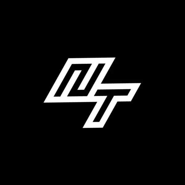 Logo Monogram Dolů Styl Negativní Prostor Design Šablony Izolované Černém — Stockový vektor