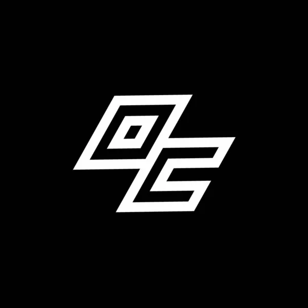 Монограмма Логотипа Негативным Шаблоном Дизайна Стиле Вниз Изолированным Черном Фоне — стоковый вектор