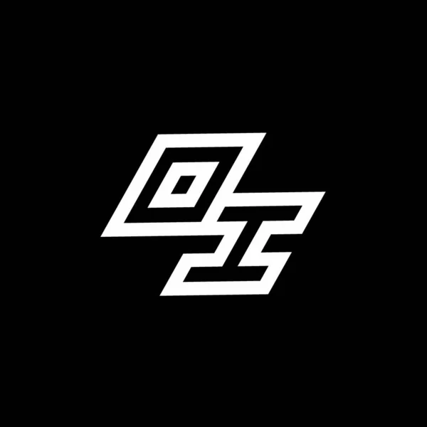 Monogram Logo Negatywnym Szablonem Przestrzeni Czarnym Tle — Wektor stockowy