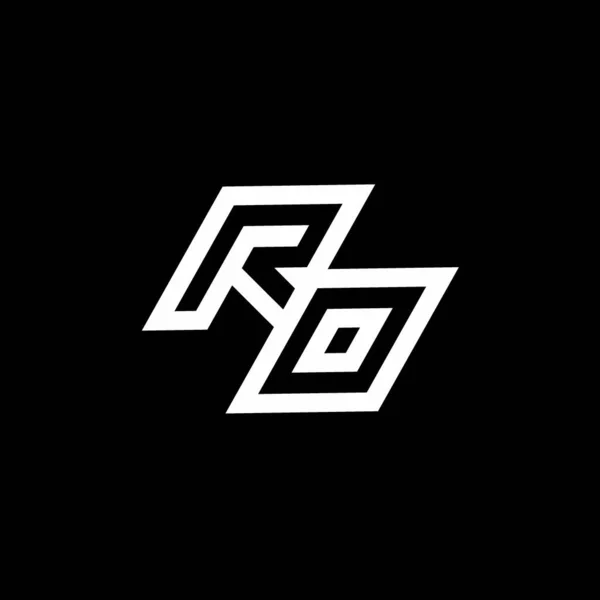 Siyah Arkaplanda Izole Edilmiş Logo Monogramı Aşağı Stil Negatif Uzay — Stok Vektör