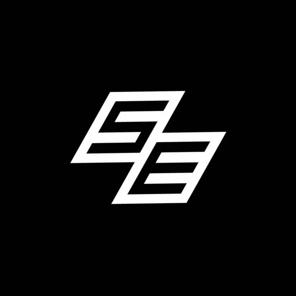 Monogram Logo Dół Styl Negatywny Wzór Przestrzeni Odizolowany Czarnym Tle — Wektor stockowy