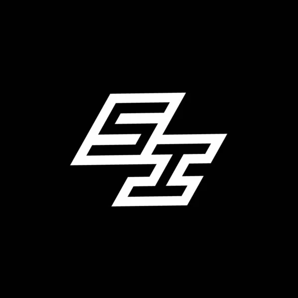 Монограмма Логотипа Негативным Дизайном Стиле Вниз Изолированный Черном Фоне — стоковый вектор