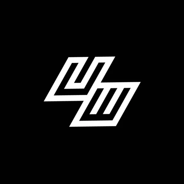 Monograma Del Logotipo Con Plantilla Diseño Espacio Negativo Estilo Descendente — Vector de stock