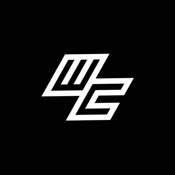 Logotipo Monograma Con Hasta Abajo Plantilla Diseño Espacio Negativo Estilo — Vector de stock