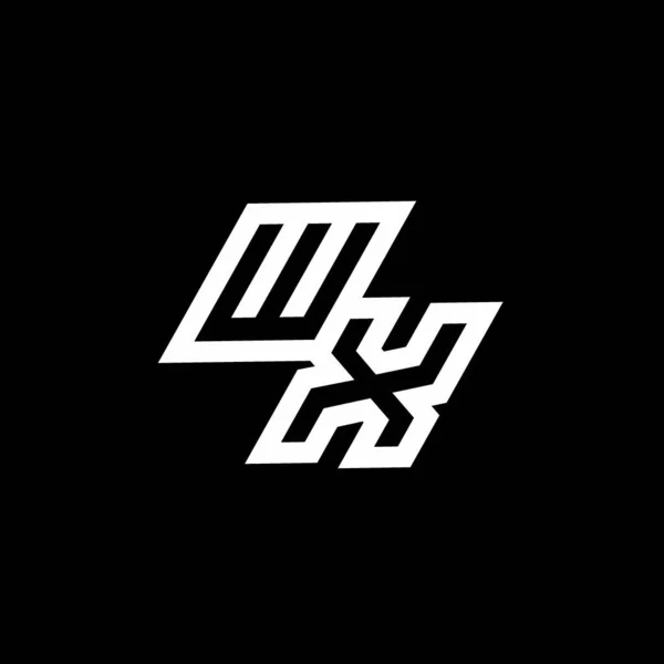 Monogram Logo Dengan Gaya Bawah Templat Desain Ruang Negatif Diisolasi - Stok Vektor