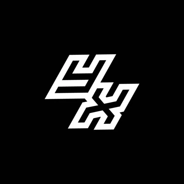 ブラックの背景に隔離されたスタイルの負の空間デザインテンプレートまでとYxのロゴのモノグラム — ストックベクタ