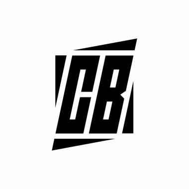 Beyaz arkaplanda modern tarz tasarım şablonuna sahip CB Logo monogramı