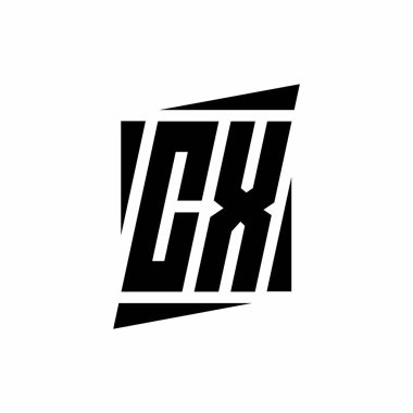 Modern tarz konsept tasarım şablonu beyaz arkaplanda izole edilmiş CX Logo monogramı
