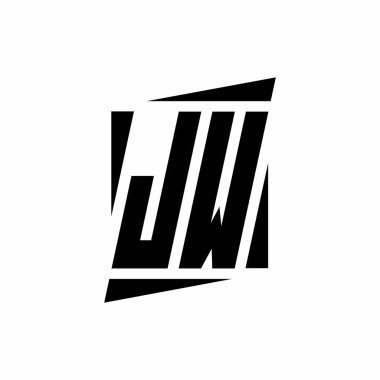 Modern tarz konsept tasarım şablonu beyaz arkaplanda izole edilmiş JW Logo monogramı