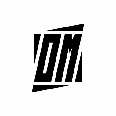 Modern tarz konsept tasarım şablonu beyaz arkaplanda izole edilmiş OM logo monogramı